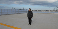 歩道橋型津波避難タワーを訪ね事業概要を調査しました